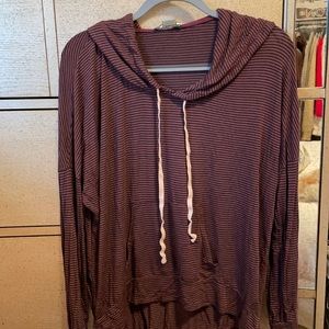 Brandy Melville striped tee hoodie